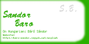 sandor baro business card